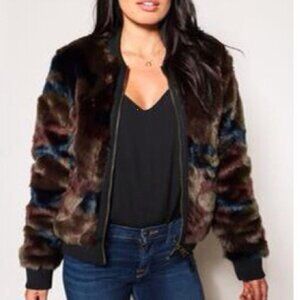 Anthropologie Marrakech Alyssa Faux Fur Bomber